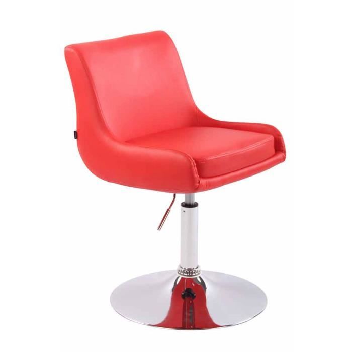 fauteuil lounge club en similicuir - rouge - clp - elégance - chic - fauteuil lounge élégant et pivotant