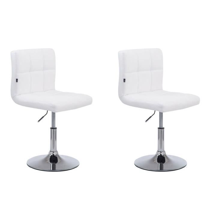 Lot de 2 chaises lounge Palma V2 en similicuir - CLP - Fauteuil Lounge - Métal - Blanc