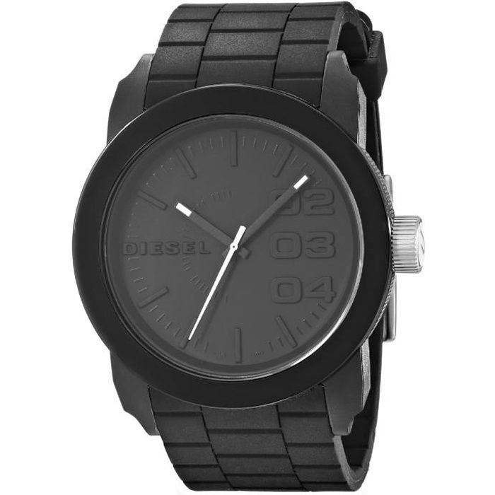 DIESEL HOMME 44MM BRACELET SILICONE NOIR QUARTZ ANALOGIQUE MONTRE DZ1437 -  Cdiscount Bijouterie