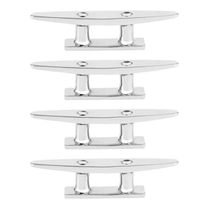 Lot De 4 Taquets De Bateau 8 Pouces En Acier Inoxydable 316 - Base Ouverte, Avec Vis, Pour Amarrage Quai - 2