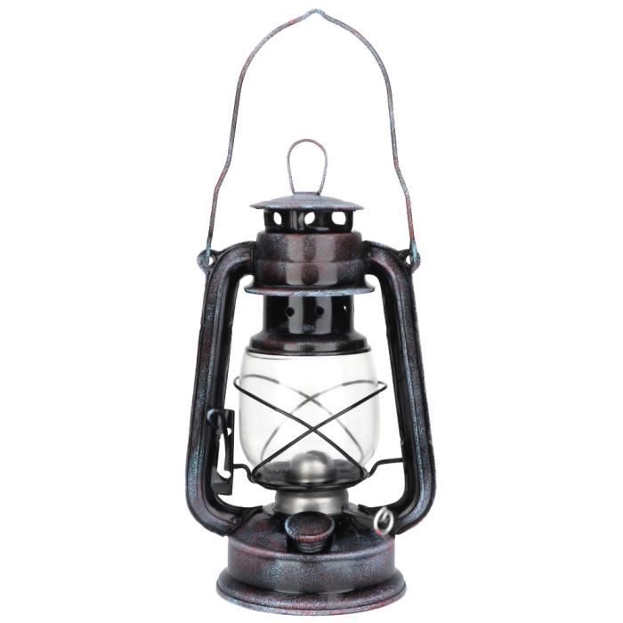 Lanterne Tempête Relaxdays Noir - Lampe à Pétrole Vintage Fer - 24 Cm