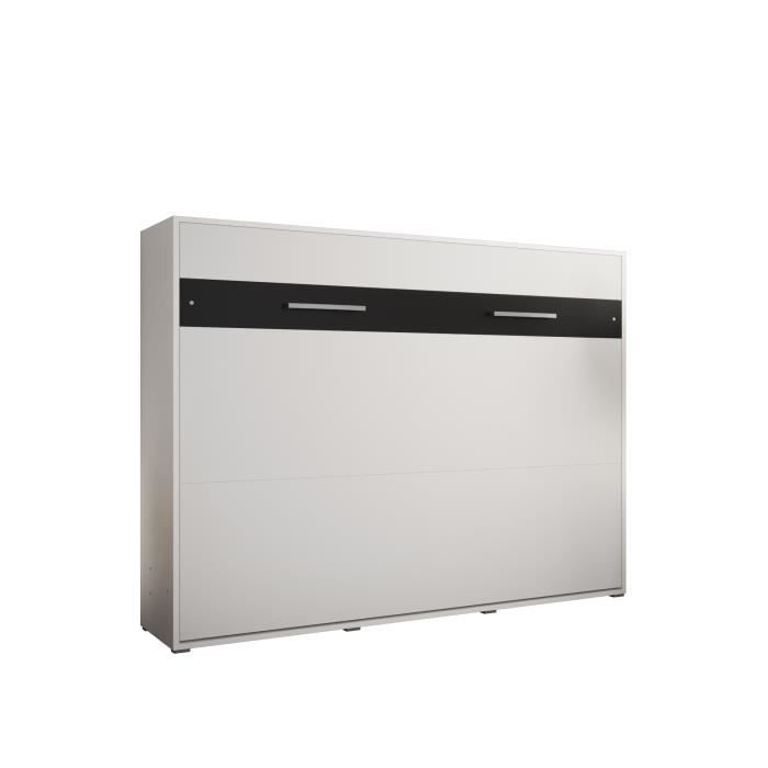 Armoire lit escamotable Horizontal ALABAMA 160 avec Coffre Style