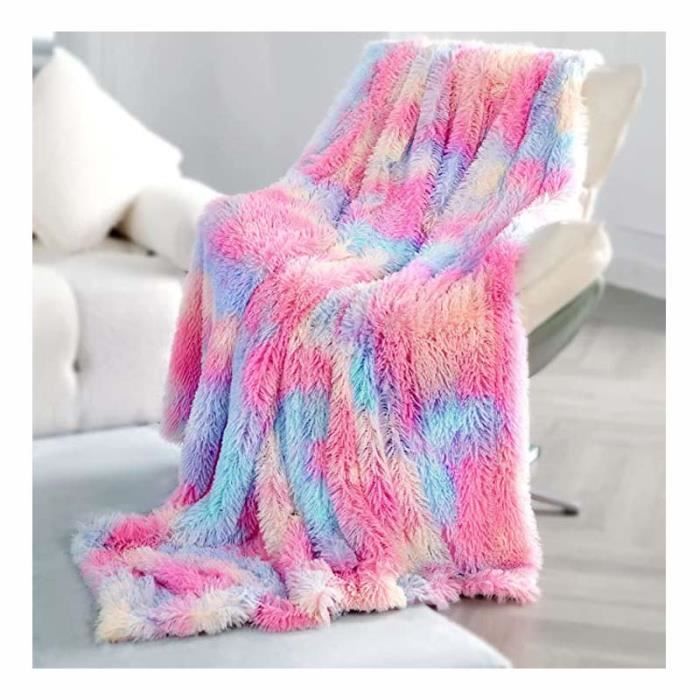 Comparer les prix de Couverture Arc-en-Ciel 130x160cm - Plaid Polaire Super Chaude - Haute Qualité - Intérieur