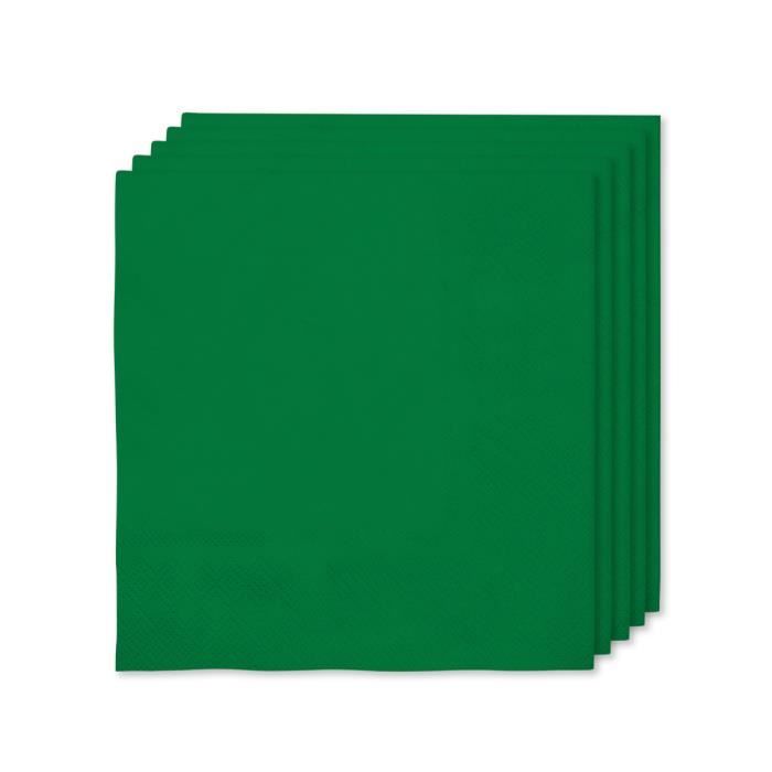 100 Pochettes Papier Vertes Avec Serviette Vertes - Origin-L