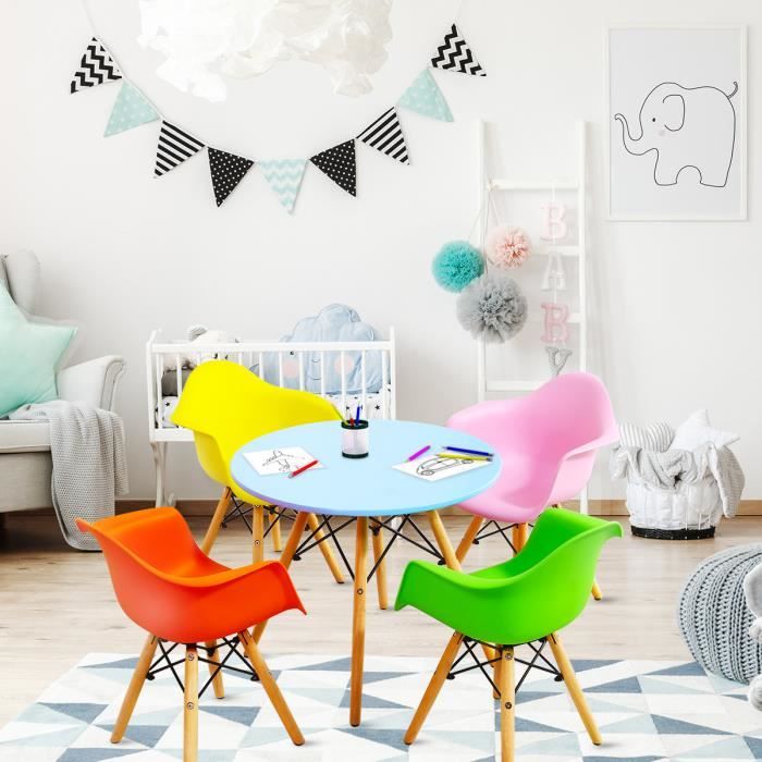Ensemble de table et de chaises pliantes colorées pour enfants, 3 pièces 