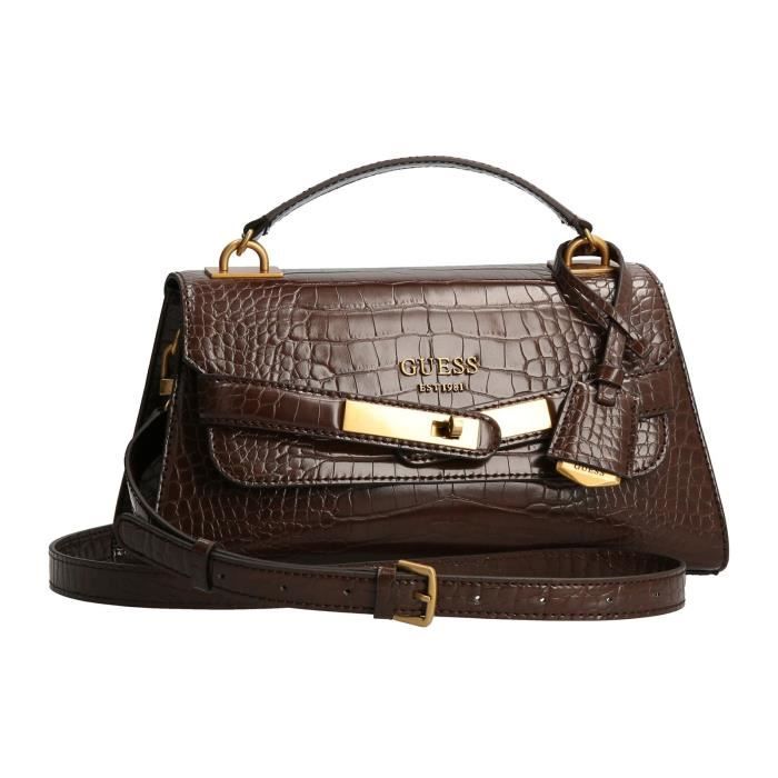 GUESS Enisa Top Handle Flap Bag Brown [168566] sac à main sac a main