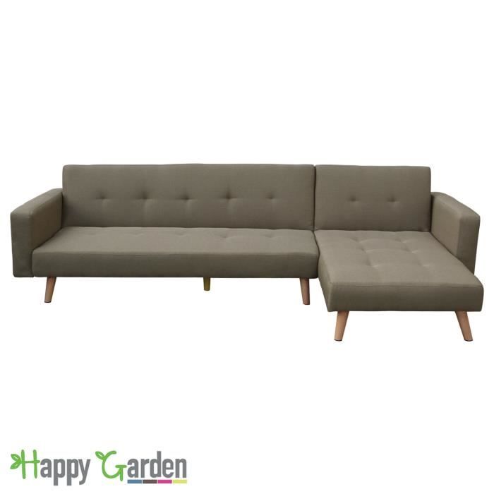Canape D Angle Convertible Bruce 3 Places Taupe Achat Vente