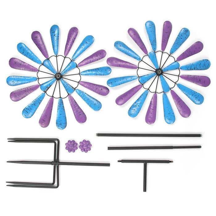ERINGOGO 8 Moulins à Vent Colorés En Plastique à Pois – DIY Facile Avec Tige En Bois – Décoration Jardin Et Jeu D'extérieur Pour Enfants