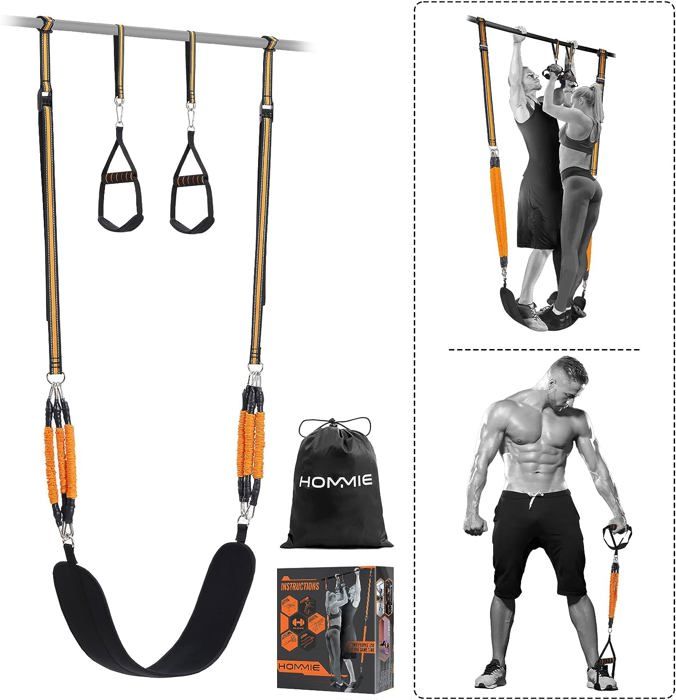 Hommie Bandes de Résistance pour Traction Entraînement Musculaire 6 Sangles Élastiques Réglables 326KG Résistance Ajustable