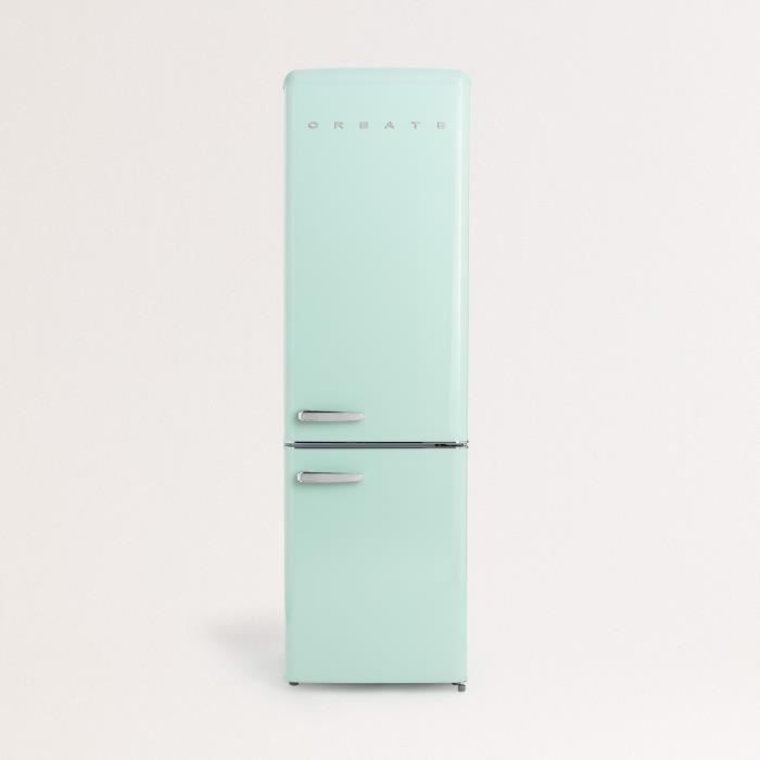CREATE - Réfrigérateur combiné de style rétro 244L, Vert pastel - FRIDGE STYLANCE