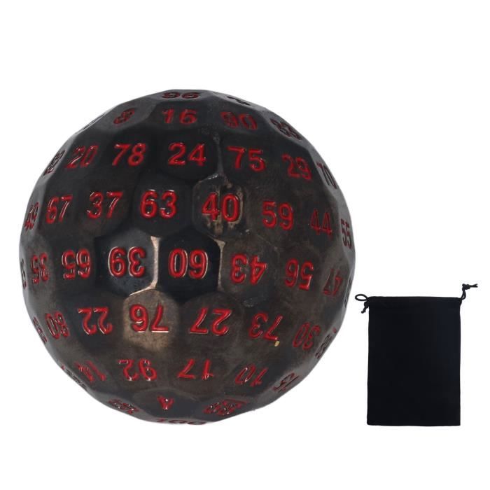 DollaTek Dés polyédriques en métal 100 côtés 50 mm utilisés pour Le Jeu de dés Dungeon and Dragon DND - Bronze