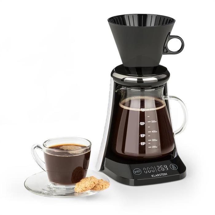 Klarstein craft coffee balance Cafetière 0 6L verseuse en verre filtre - noire &