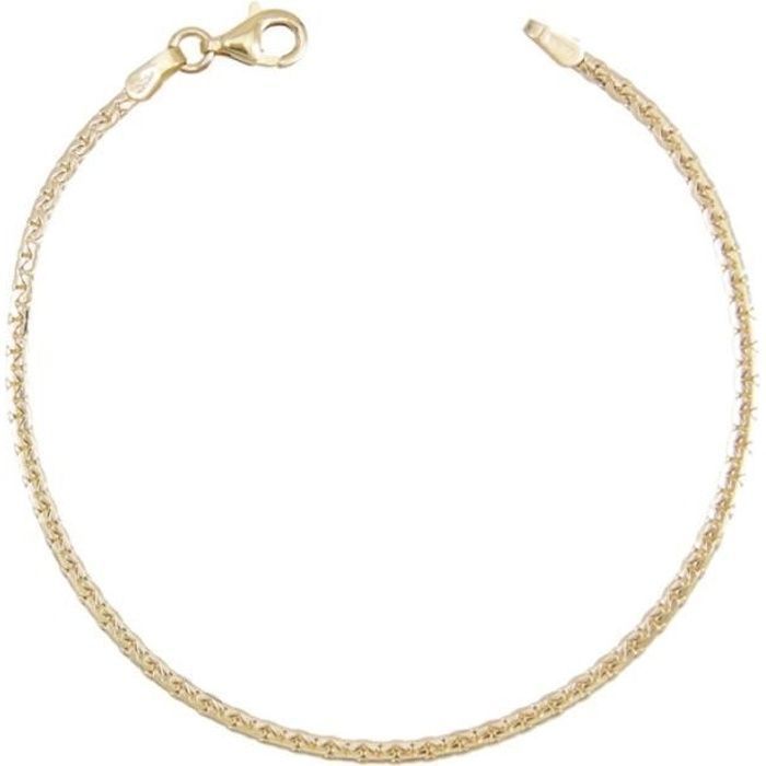 Bracelet Or 18 Carats 750/000 Maille Haricot Jaune - Femme Bracelet Or 18 Carats 750/000 Maille Haricot Jaune - Femme
