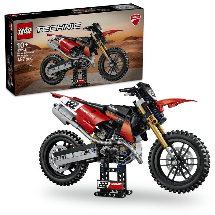 LEGO Moto Technic à construire 42238 Ducati Desmo450 MX Factory moto de motocross officielle Dès - vue 5