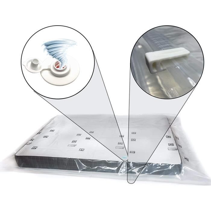 Housse De Rangement Sou Vide - Limics24 - Sac Sous Matelas Valve Universelle Anti-Fuite 