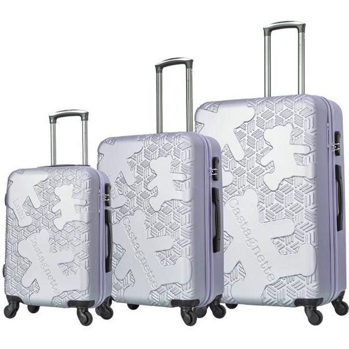 LULU CASTAGNETTE - Ensemble de 3 valises à roulettes silver - ll-t521 silver