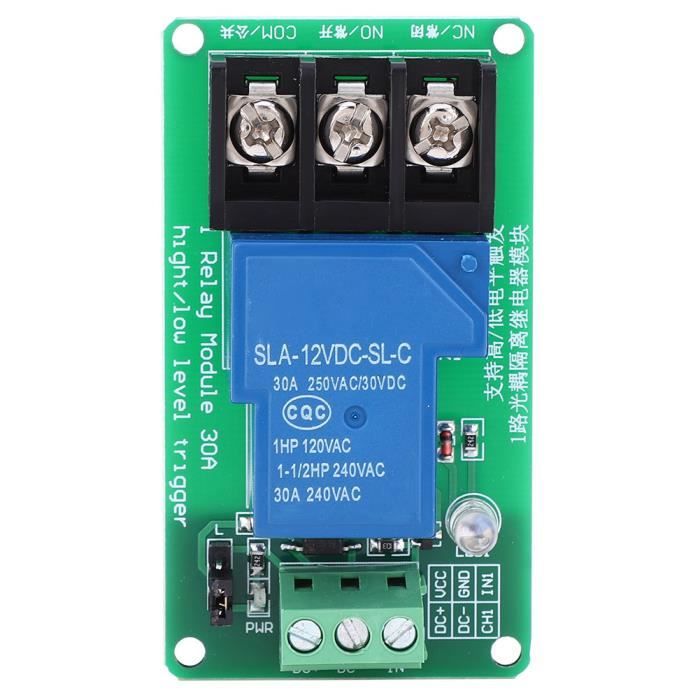 Module Relais 1 Canal Optocoupleur 5V – Relais Isolation Haute Capacité 30A Pour Automatisation & Projets Électroniques