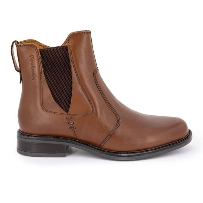 Bottines en simili cuir marron à semelle plateforme à talon