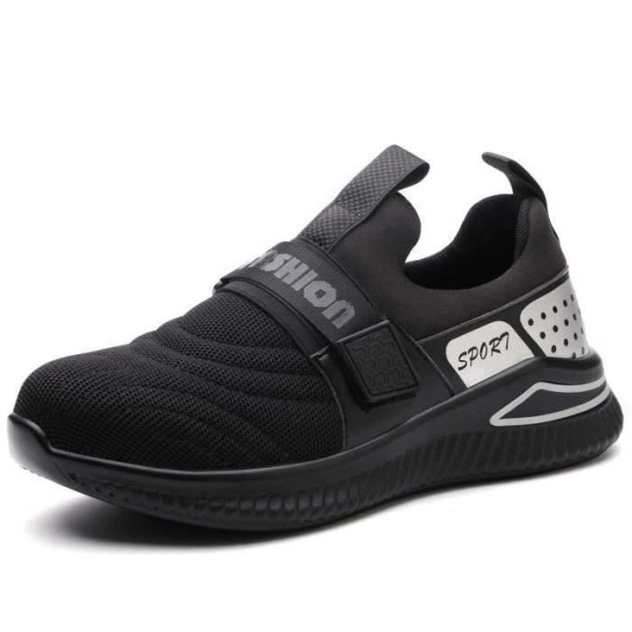 Basket Securite Chaussures De Sécurité Homme Webrosistol - Slip-on Cuir Avec Embout Acier - Antidérapantes - Pour Travail Chaussure Soudeur Confortable