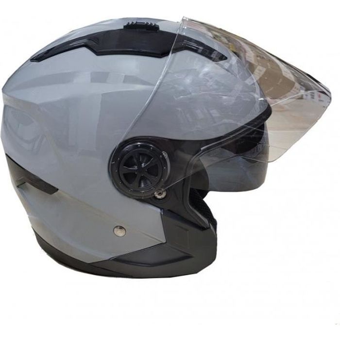 Casque Helmet Jet CGM VIZARD avec  Visière Homologué  Argent XS S M L XL XXL 