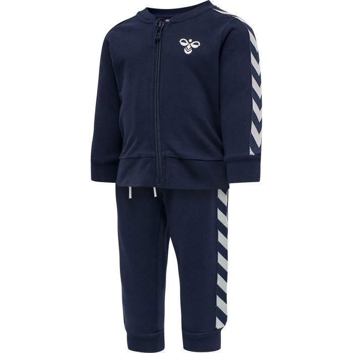 Hummel Survêtement bébé hmlBILLE - violet foncé molleton coton 100% bio veste zippée + pantalon