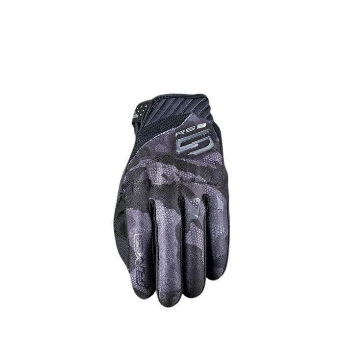 Gants Moto Homologué Gants Moto été PROANTI Courts - Cuir/maille Noir Protection Sportive Gant Moto Cuir