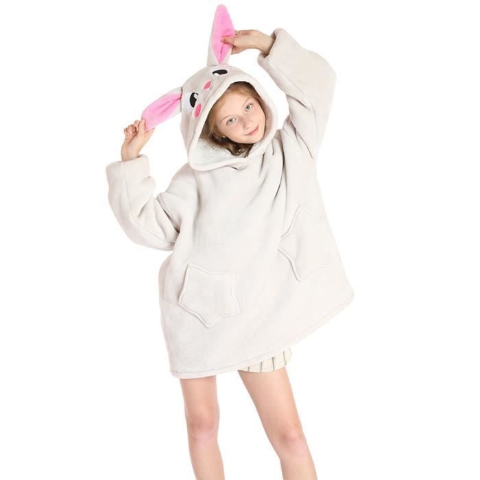 Sweat Plaid Enfant Fille - Pull Fille Polaire Oversize Doux - Lapin Blanc -  Cdiscount Prêt-à-Porter