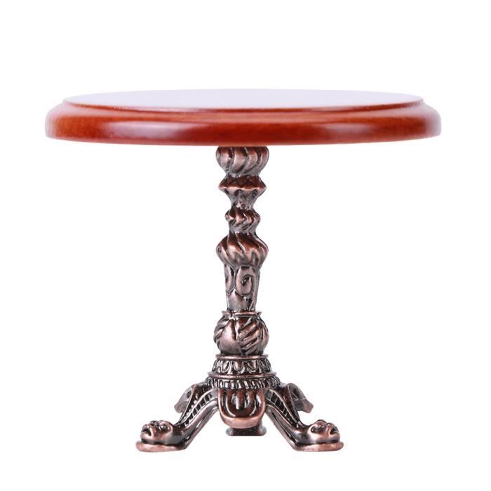 Table D'appoint Ronde En Bois Massif Avec Tiroir - Style Américain - 50x50x66 Cm - Cerisier Ou Noyer