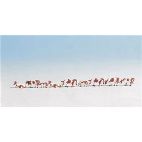 Noch 36721 - Vaches Blanches-Noires Réalistes Pour Modélisme Ferroviaire - Lot De 9 Figurines