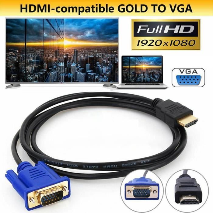 1 Pièce Adaptateur HDMI Vers VGA élégant Et Durable Avec Audio
