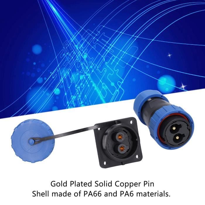 Connecteur Étanche SD20 IP67 4 Broches - Prise Aviation 25A 250V - Alimentation Extérieure