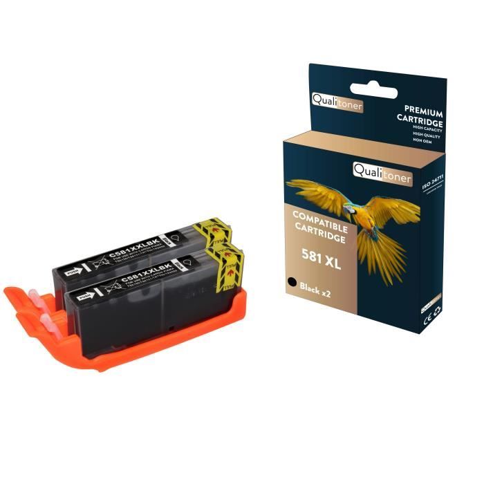 2 Cartouches Qualitoner Magenta Compatibles Canon 551XL - Pour Imprimantes Série Pixma/MG