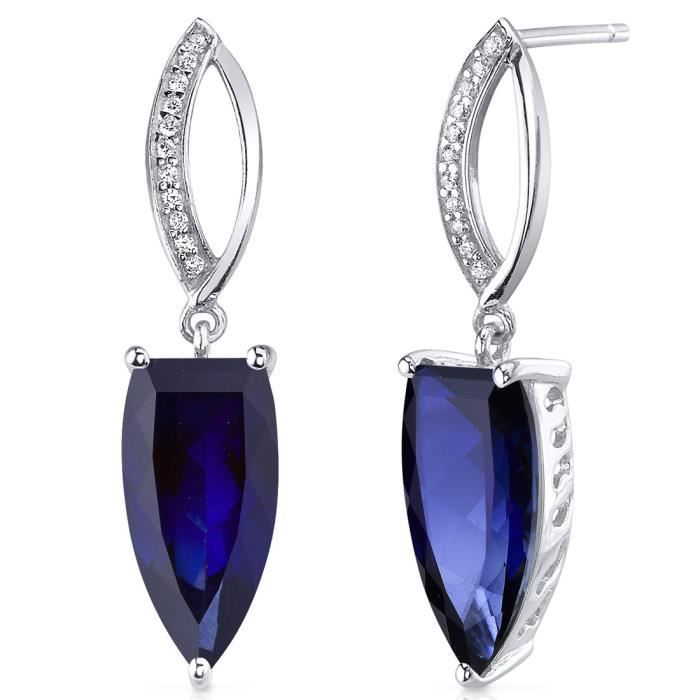 Boucles d'oreilles Puce Zircon Bleu 8mm attache Acier inoxydable Doré