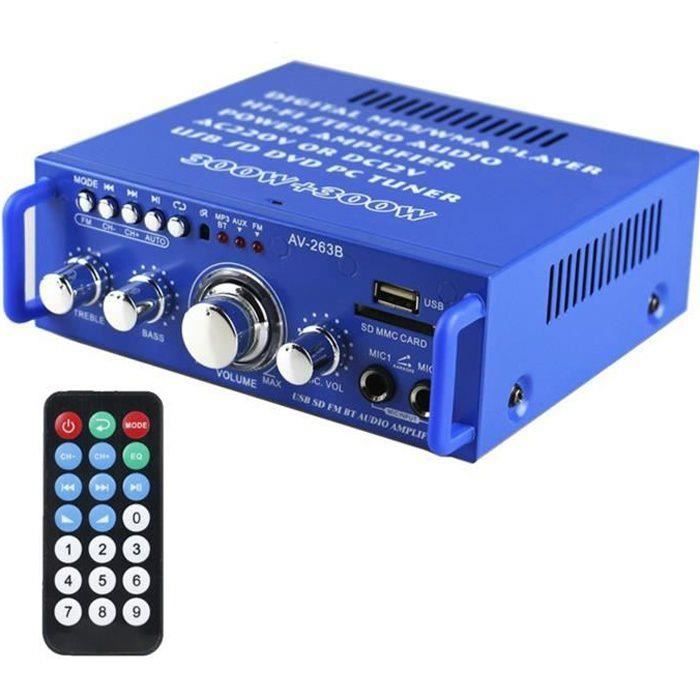 Amplificateur Audio, 12V Mini Amplificateur de Puissance Numérique Hifi  Amplificateur Stéréo avec Télécommande pour Enceinte - Cdiscount TV Son  Photo