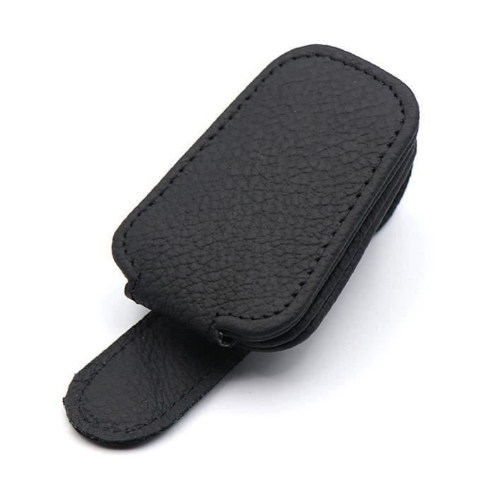 Support Universel Lunettes De Soleil Voiture UrbanNest - Porte-Lunettes Cuir PU Pare-Soleil - Noir