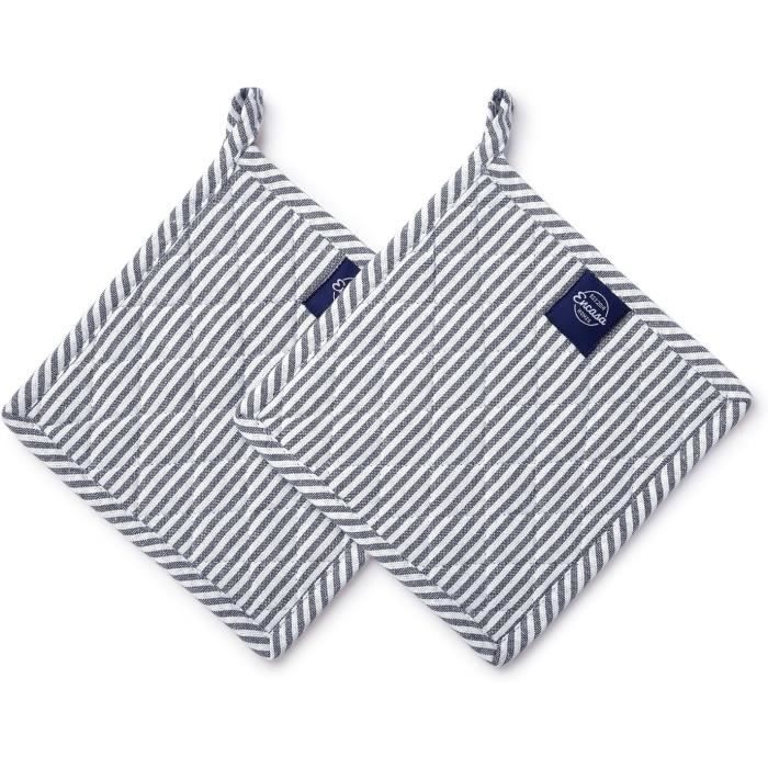 Lot De 2 Maniques Et Gants De Cuisine Résistants à La Chaleur - Design Sirène, Bleu Foncé