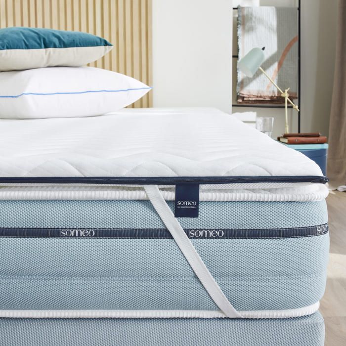Surmatelas Mémoire De Forme 180x200cm CASABEL - 5cm Épaisseur, 7 Zones Ergonomiques - Pour Lit, Canapé, BZ - Fabriqué En France