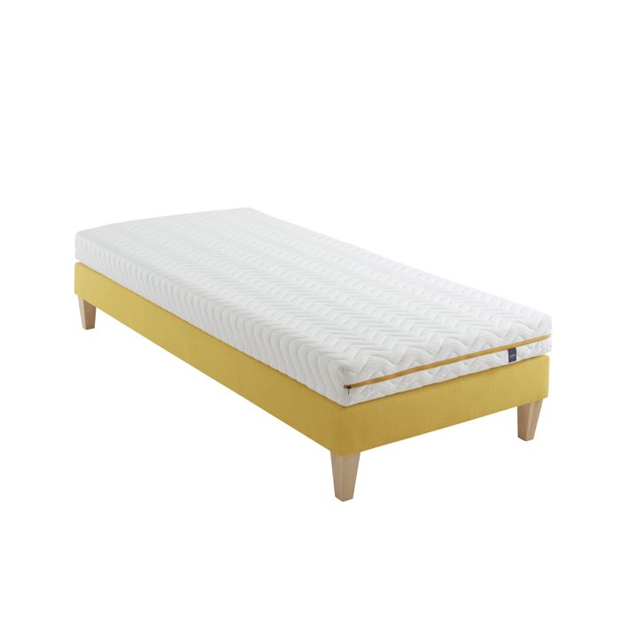 Ensemble matelas mousse sommier et pieds Aurore 200 - SOMEO 120x200 - Blanc - Fabriqué en France - Someo Ensemble matelas mousse sommier et pieds Aurore 200 - SOMEO 120x200 - Blanc - Fabriqué en France - Someo