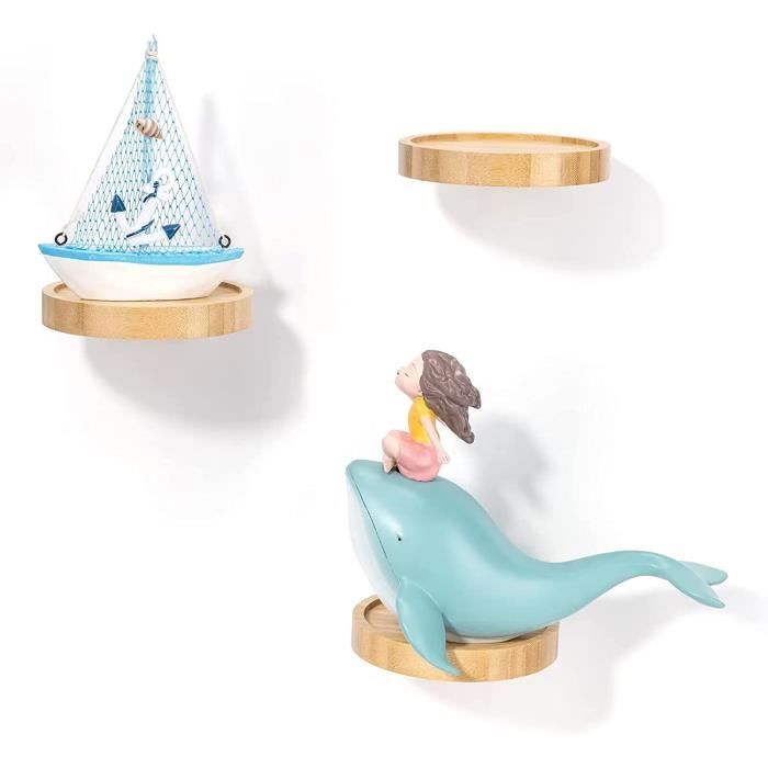 Tuzsocr Lot De 3 étagères Urales Rondes En Bois, Ini Etagères Urale