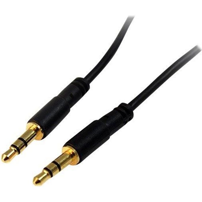 STARTECH Câble jack audio de 3,5 mm - Cordon stéréo auxiliaire mince de 3 m - Mâle / Mâle (MU10MMS)