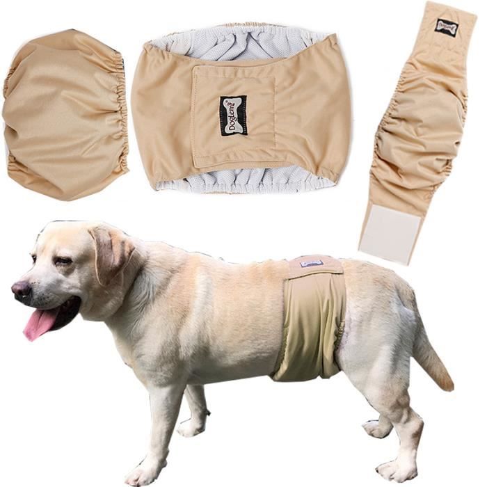 Meilleurs prix pour 3 Couches Lavables de Chien Mâle Culotte Hygiéniques Anti-Pipi souffrant d’incontinence Protection prévenir harcèlement L:43-48cm