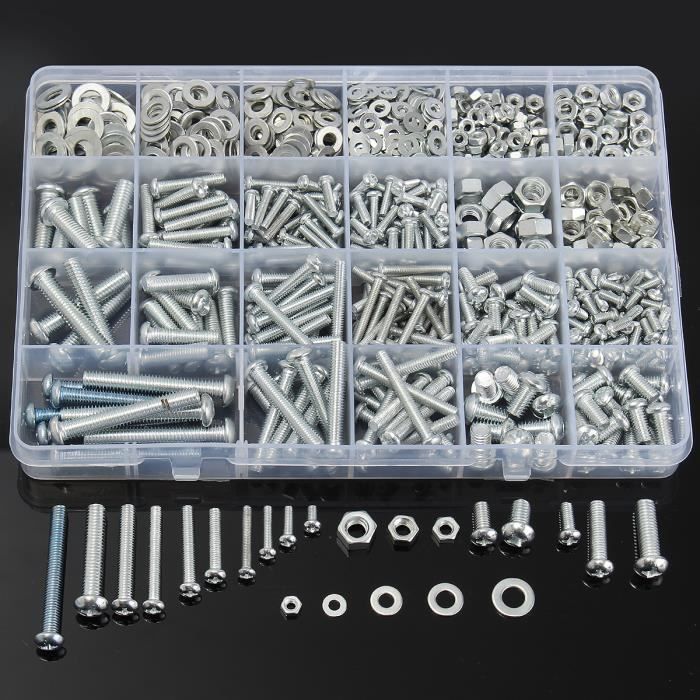 Lot De 25 Sets Boulons M3x25mm Inox 304 - Vis Tête Cruciforme, écrous, Rondelles - Uxcell