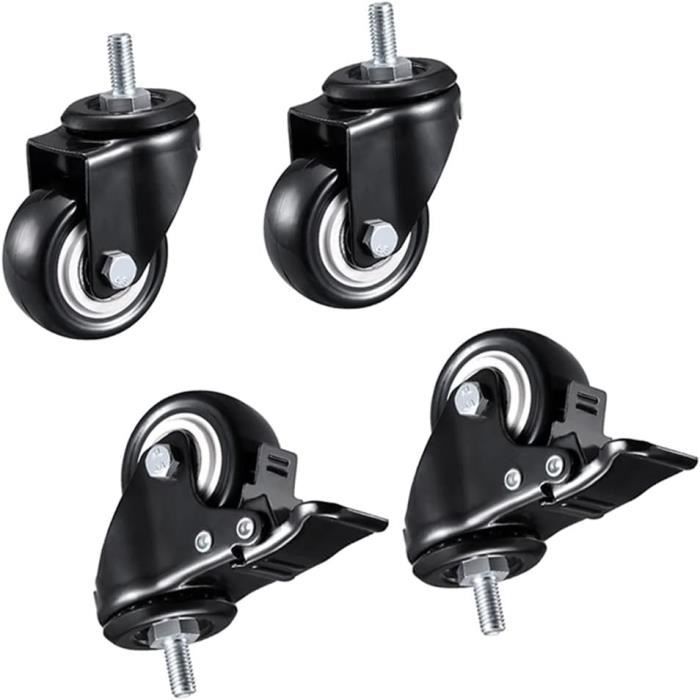 Humagineer Ruedas Para Muebles Pesados 50mm: 4 Unidades Con Doble Bloqueo, 270kg De Carga, Silenciosas (Poliuretano, 360°)