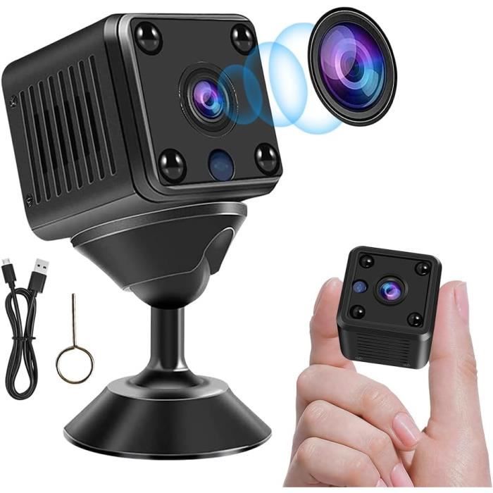 Mini Caméra De Surveillance Avec Horloge Numérique 4K, Grand Angle 166 Vision Nocturne Hd Moniteur A Distance En Temps Reel