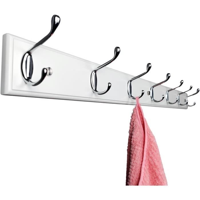 KYOEON Lot De 4 Crochets Muraux Argentés Pour Serviettes, Robes