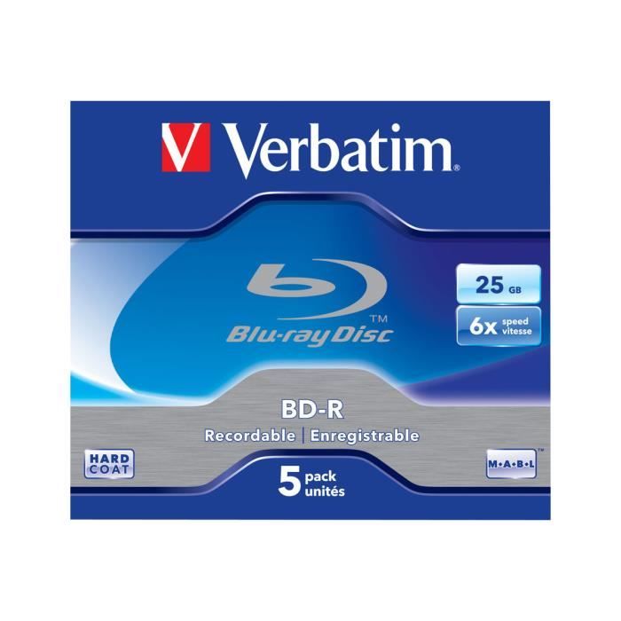 Verbatim - BD-R 25 Go 6x - 5 supports - Boîtier CD