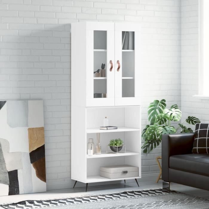 vidaXL Buffet haut Blanc 695x34x180 cm Bois dingénierie 3198697