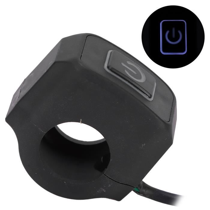 Qiilu Interrupteur De Guidon De Moto 12 V, En Acier Inoxydable, Support De Modification LED, Bouton Poussoir (2 Boutons