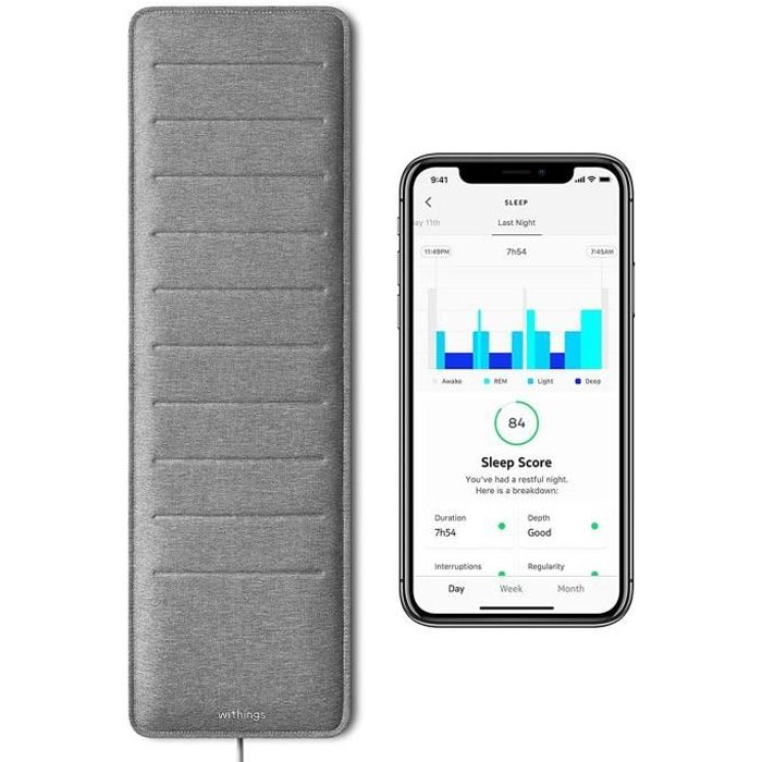 Capteur de Sommeil Connecté Health Mate Compact Sleep Analyzer Withings - Gris
