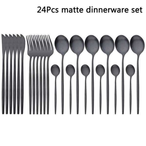 Ensemble De Couverts 24 Pièces Elegant Life – Acier Inoxydable 18/10 Poli Miroir